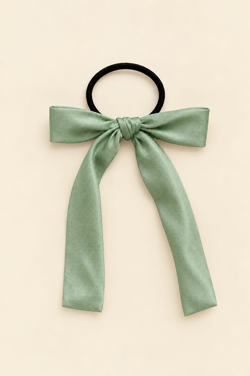 Long bow hair clip with large knot