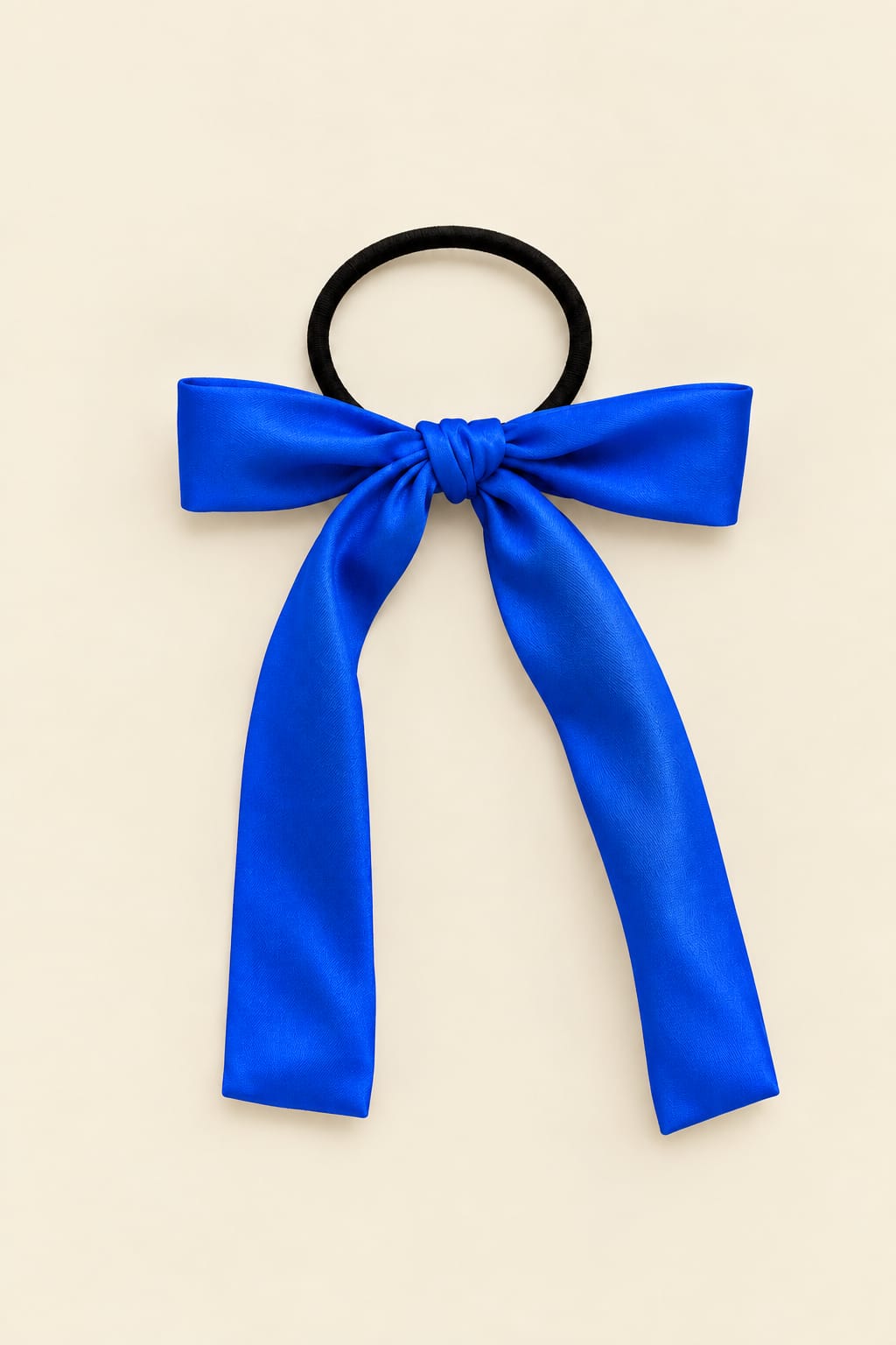 Long bow hair clip with large knot