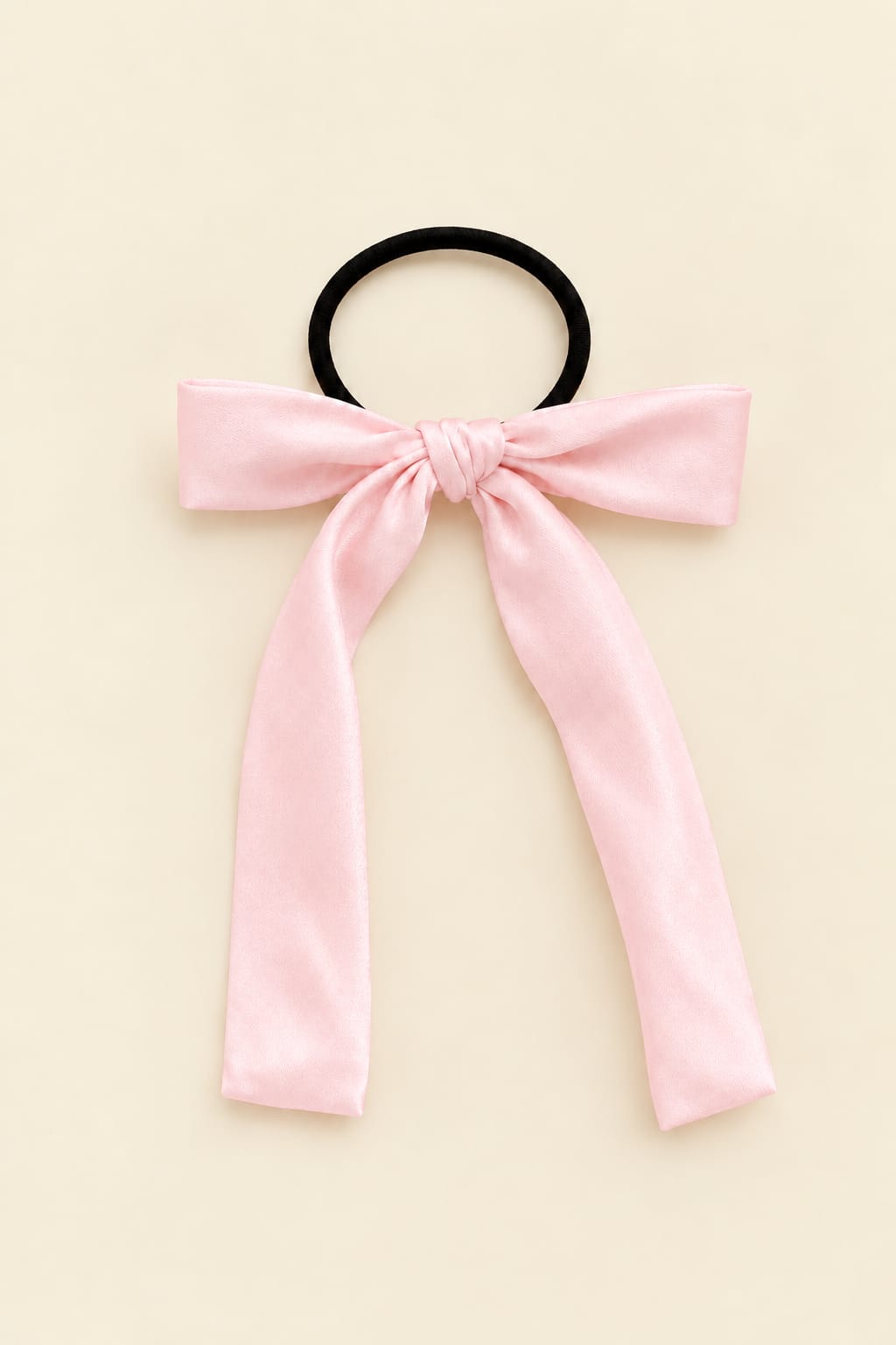 Long bow hair clip with large knot