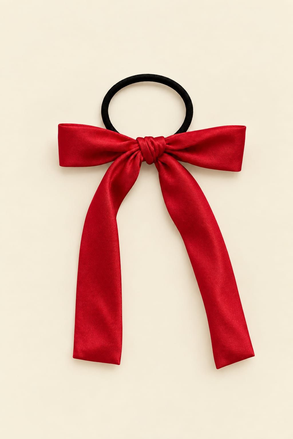 Long bow hair clip with large knot