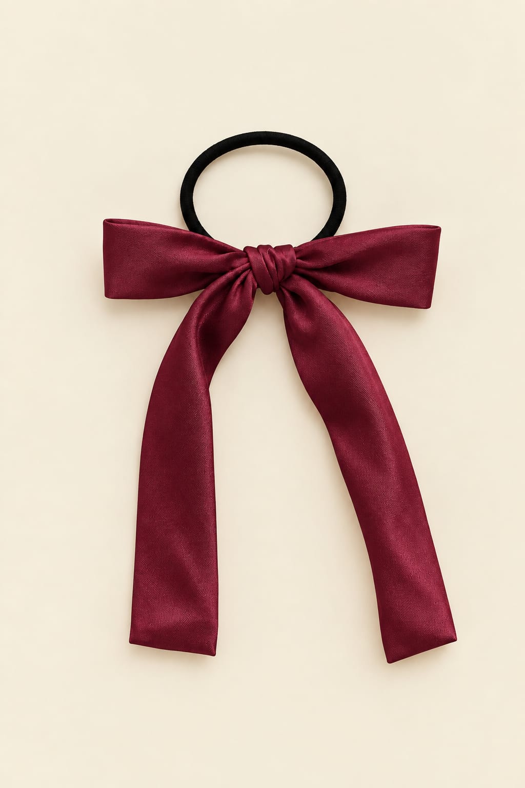 Long bow hair clip with large knot