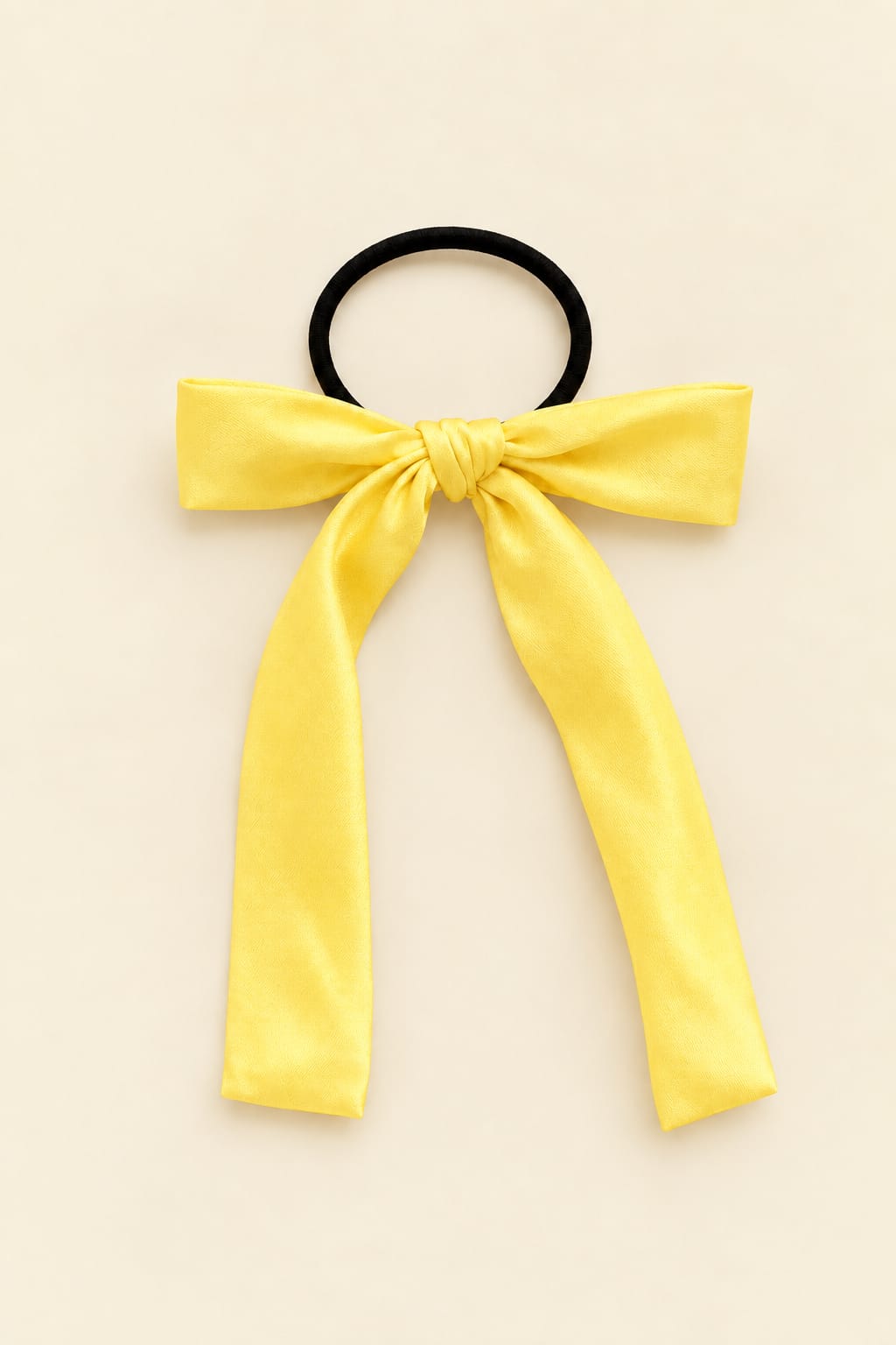 Long bow hair clip with large knot