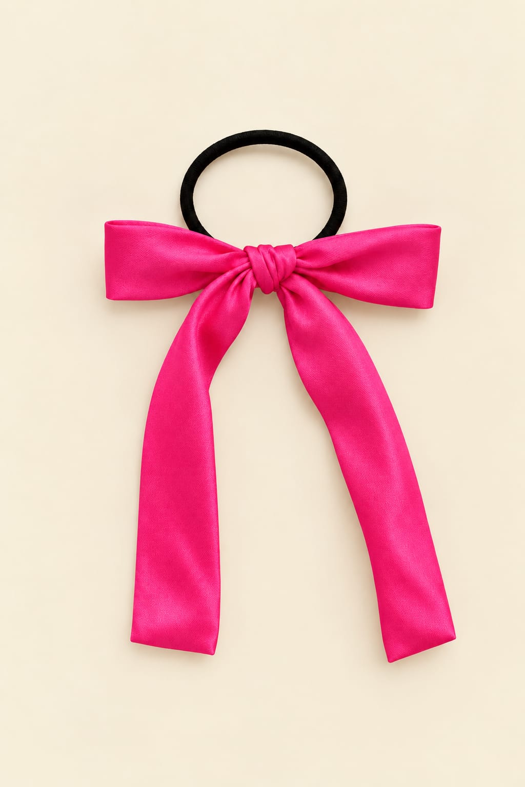 Long bow hair clip with large knot