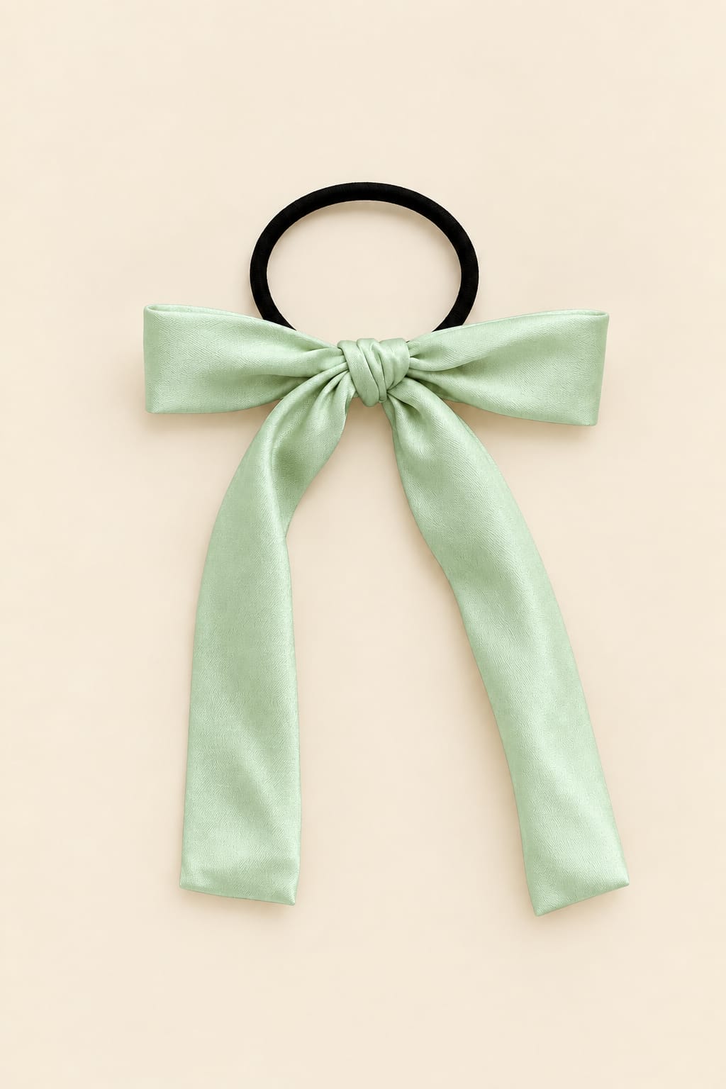 Long bow hair clip with large knot