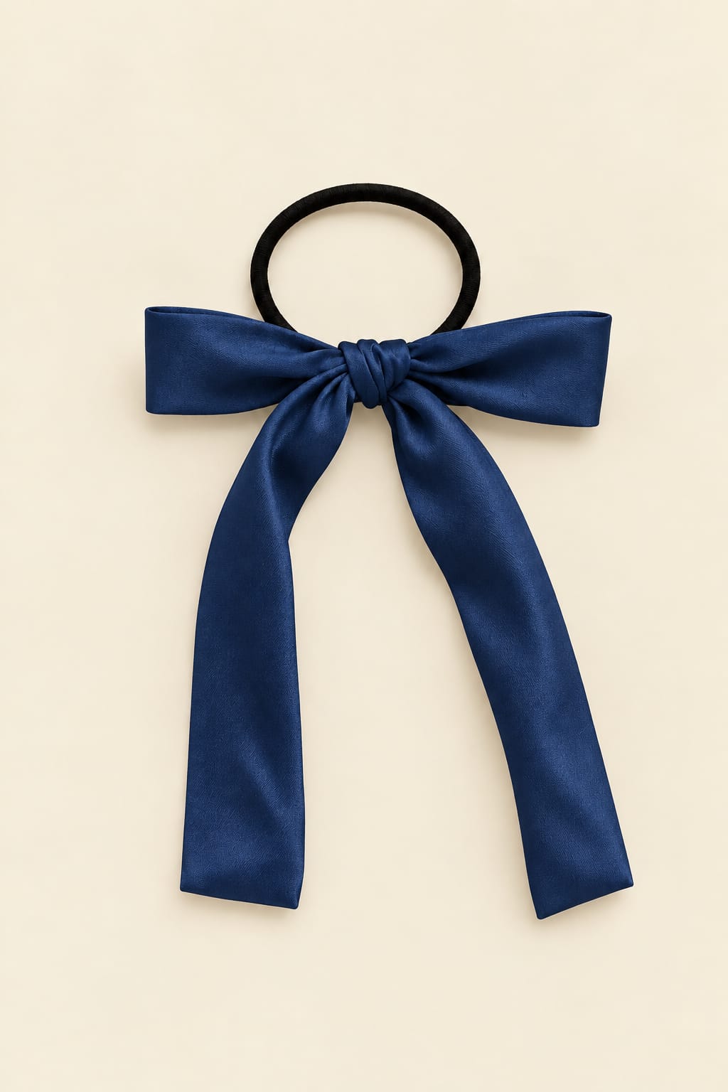 Long bow hair clip with large knot