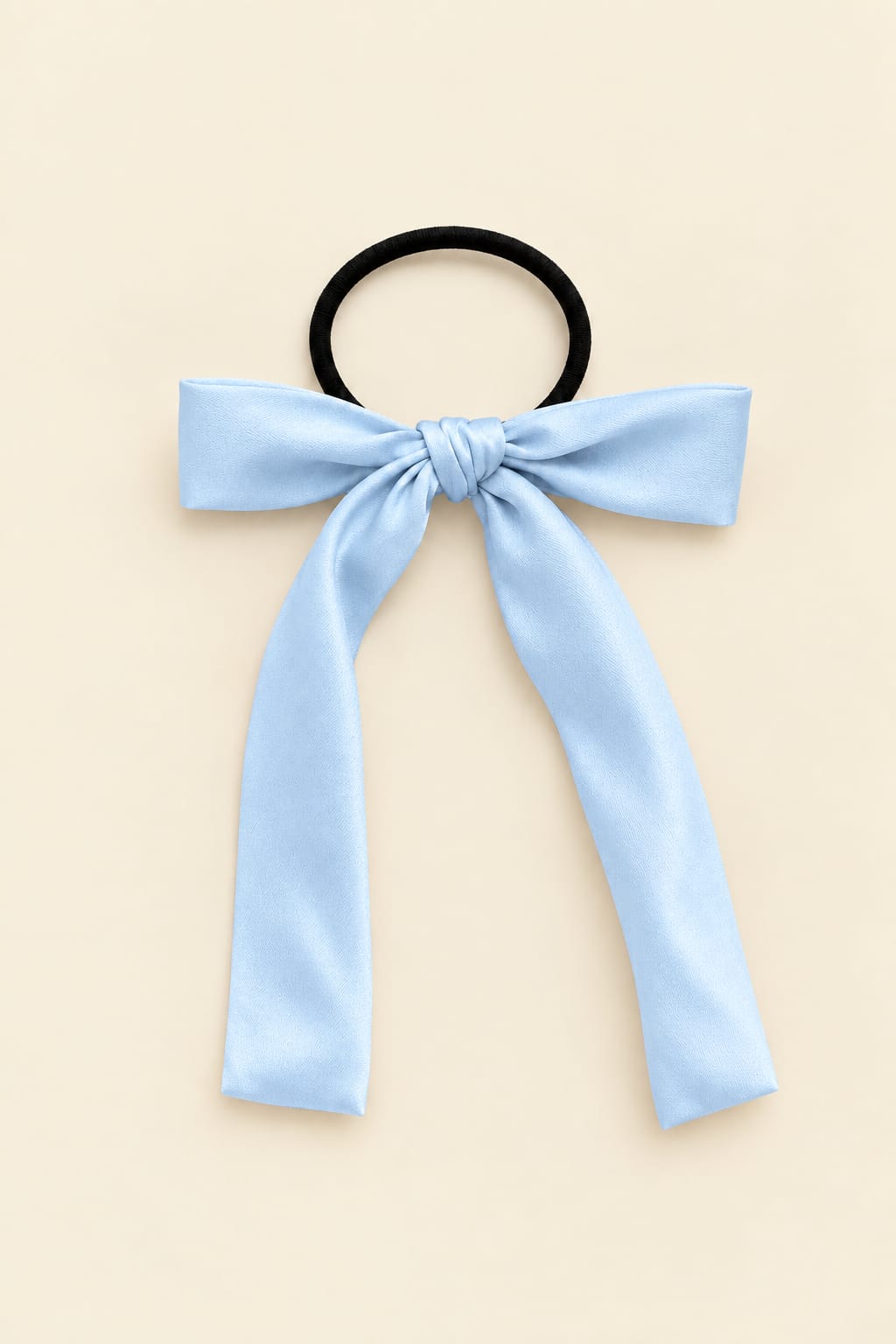 Long bow hair clip with large knot