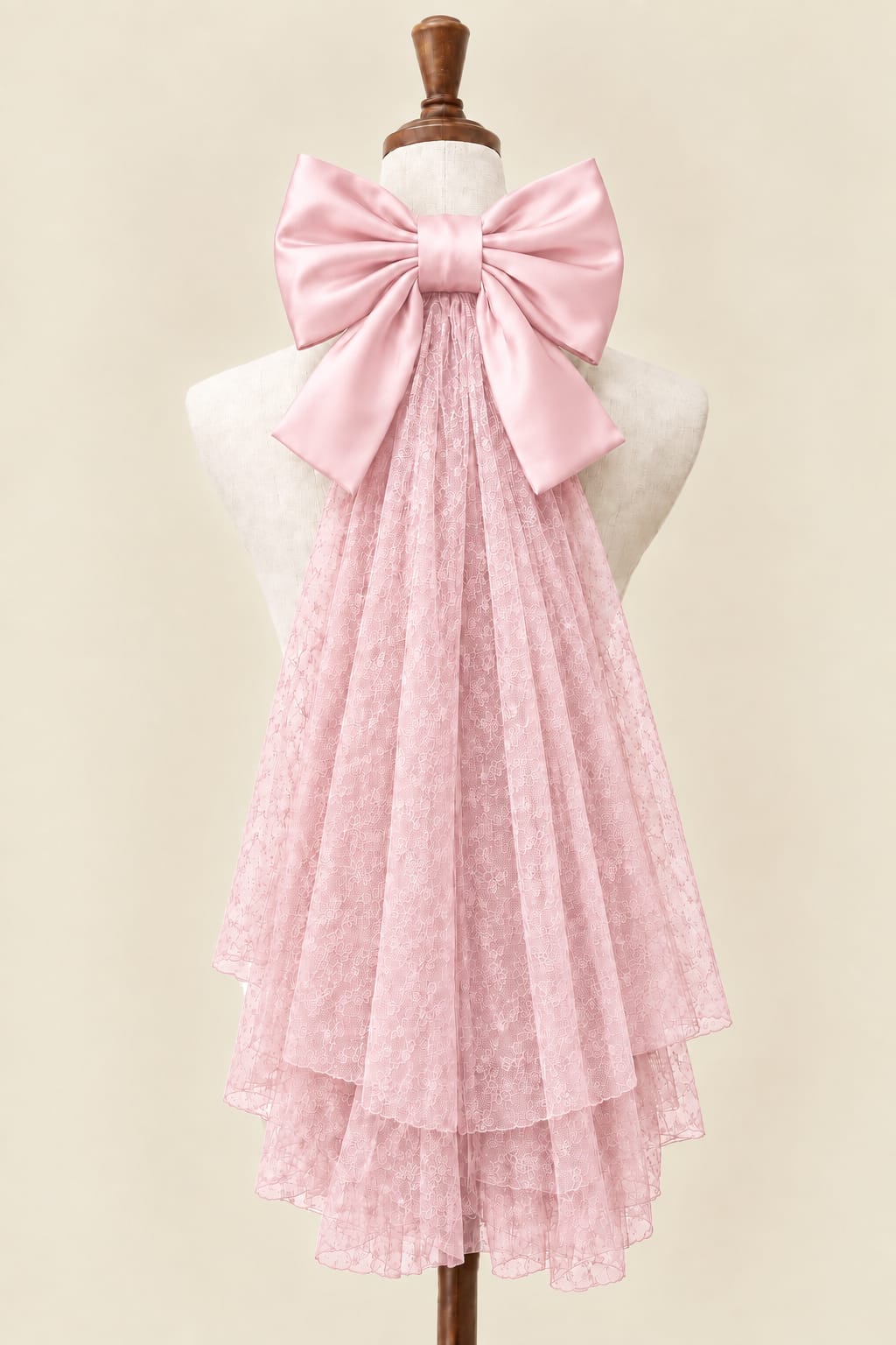 Large Bow Accessory with Layered Tulle Skirt