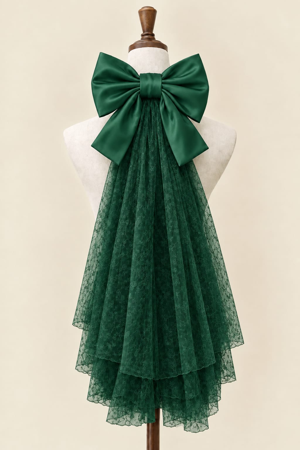 Large Bow Accessory with Layered Tulle Skirt