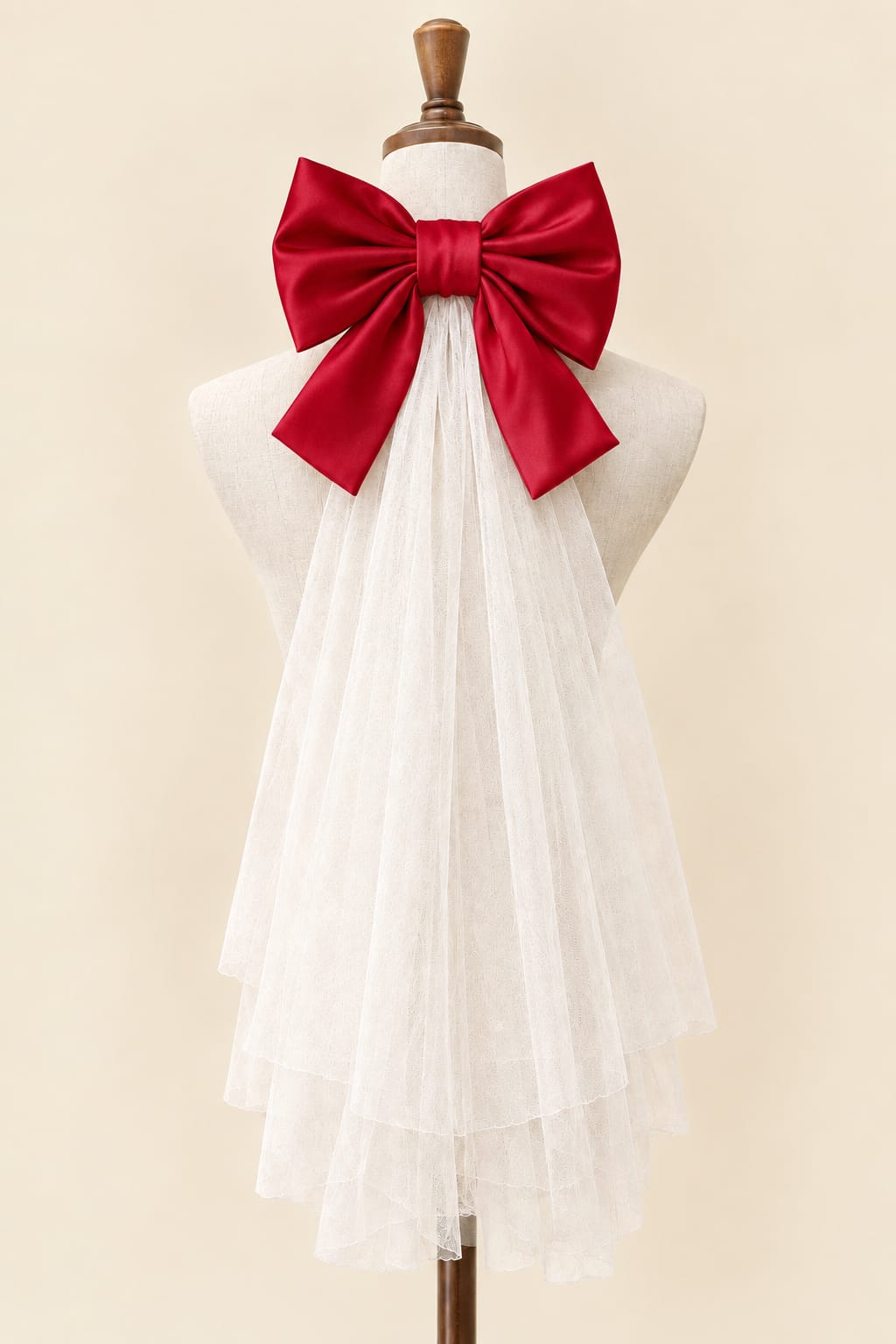 Large Bow Accessory with Layered Tulle Skirt