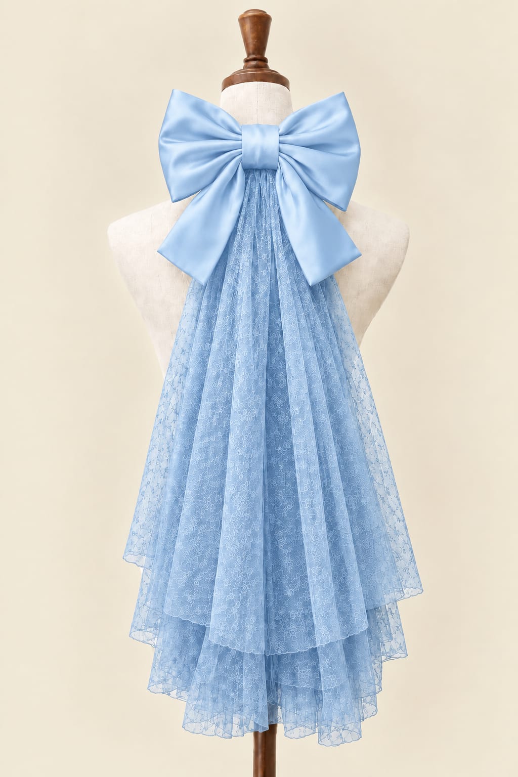 Large Bow Accessory with Layered Tulle Skirt