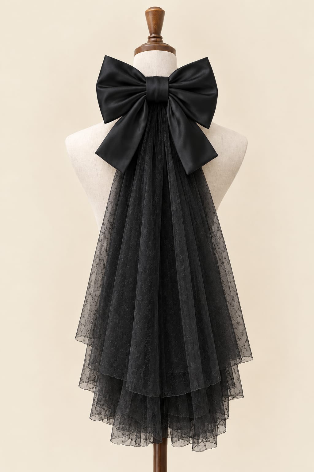 Large Bow Accessory with Layered Tulle Skirt