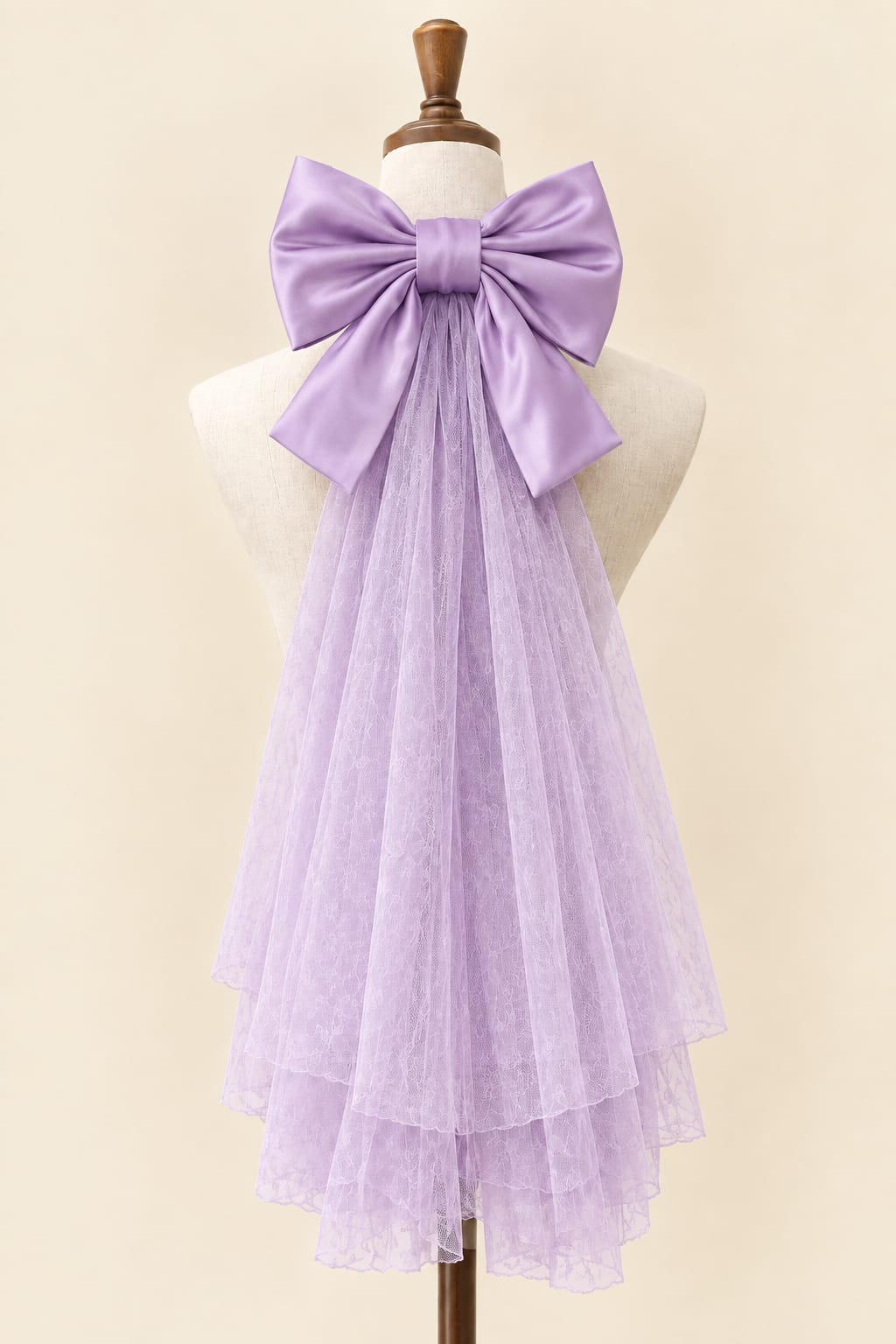 Large Bow Accessory with Layered Tulle Skirt