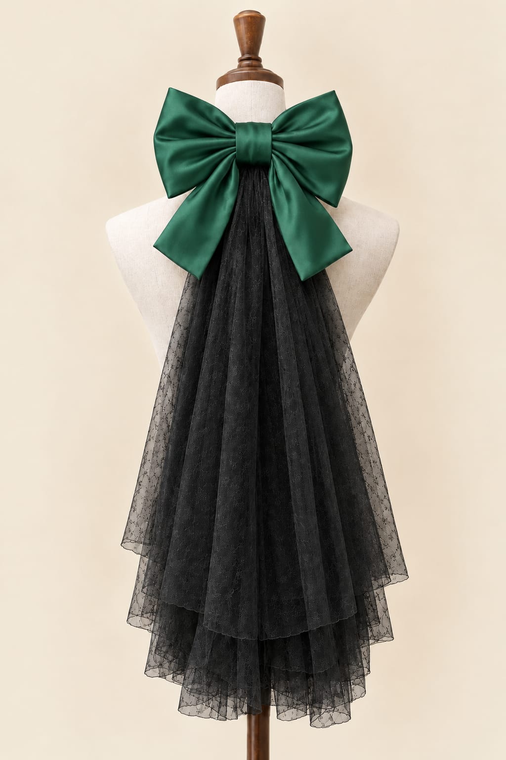 Large Bow Accessory with Layered Tulle Skirt