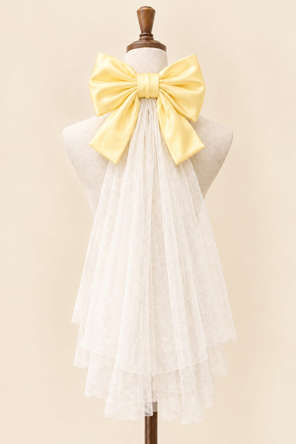 Large Bow Accessory with Layered Tulle Skirt