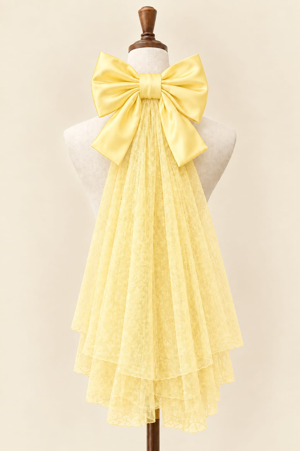 Large Bow Accessory with Layered Tulle Skirt
