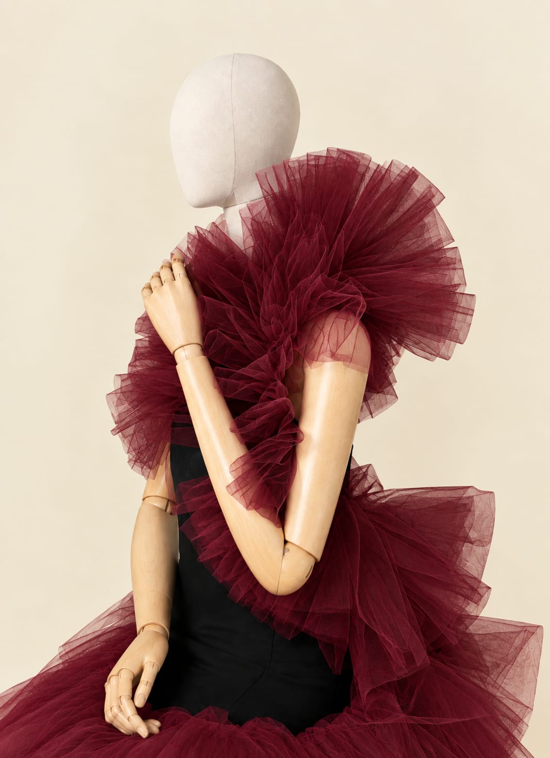 Layered Mesh Shoulder Fringe Accessory