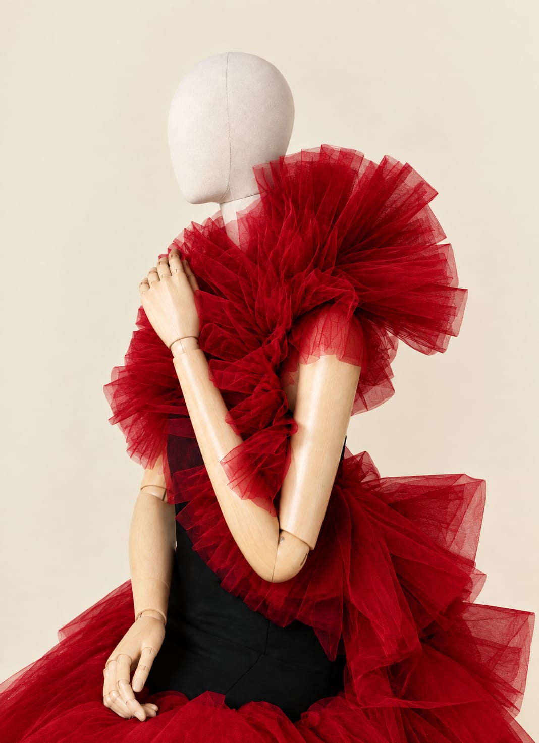 Layered Mesh Shoulder Fringe Accessory