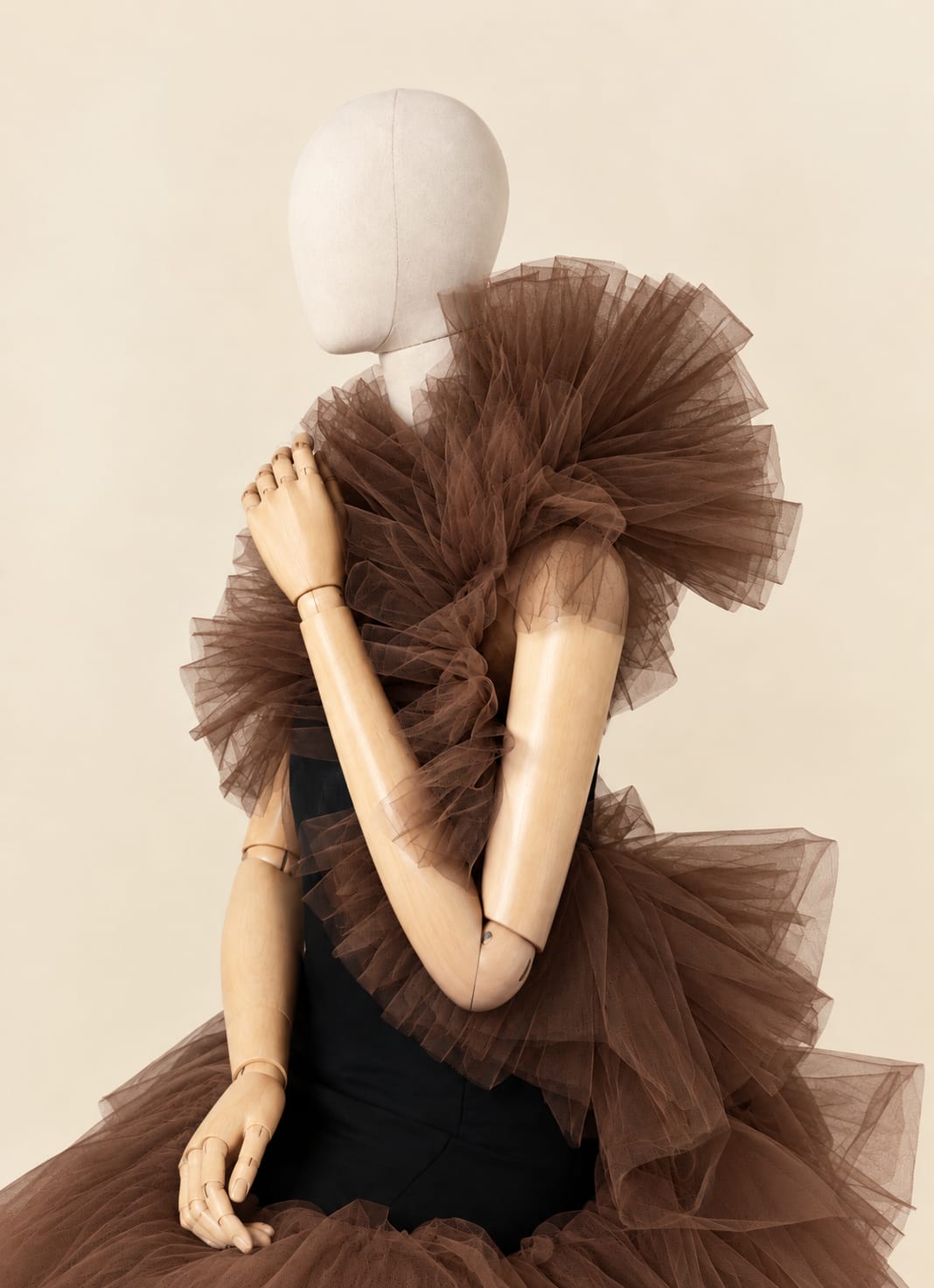 Layered Mesh Shoulder Fringe Accessory