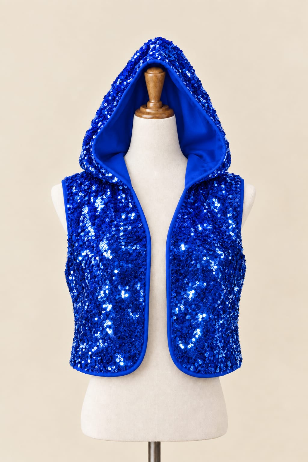 Luxury Full-Sequin Hooded Vest