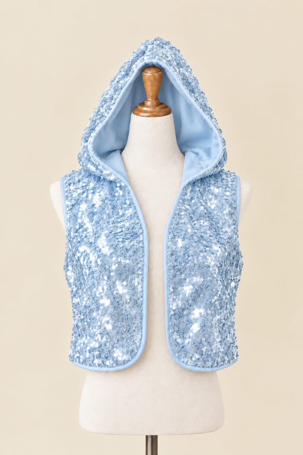 Luxury Full-Sequin Hooded Vest