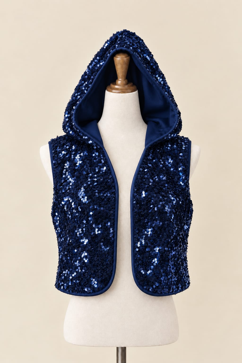Luxury Full-Sequin Hooded Vest