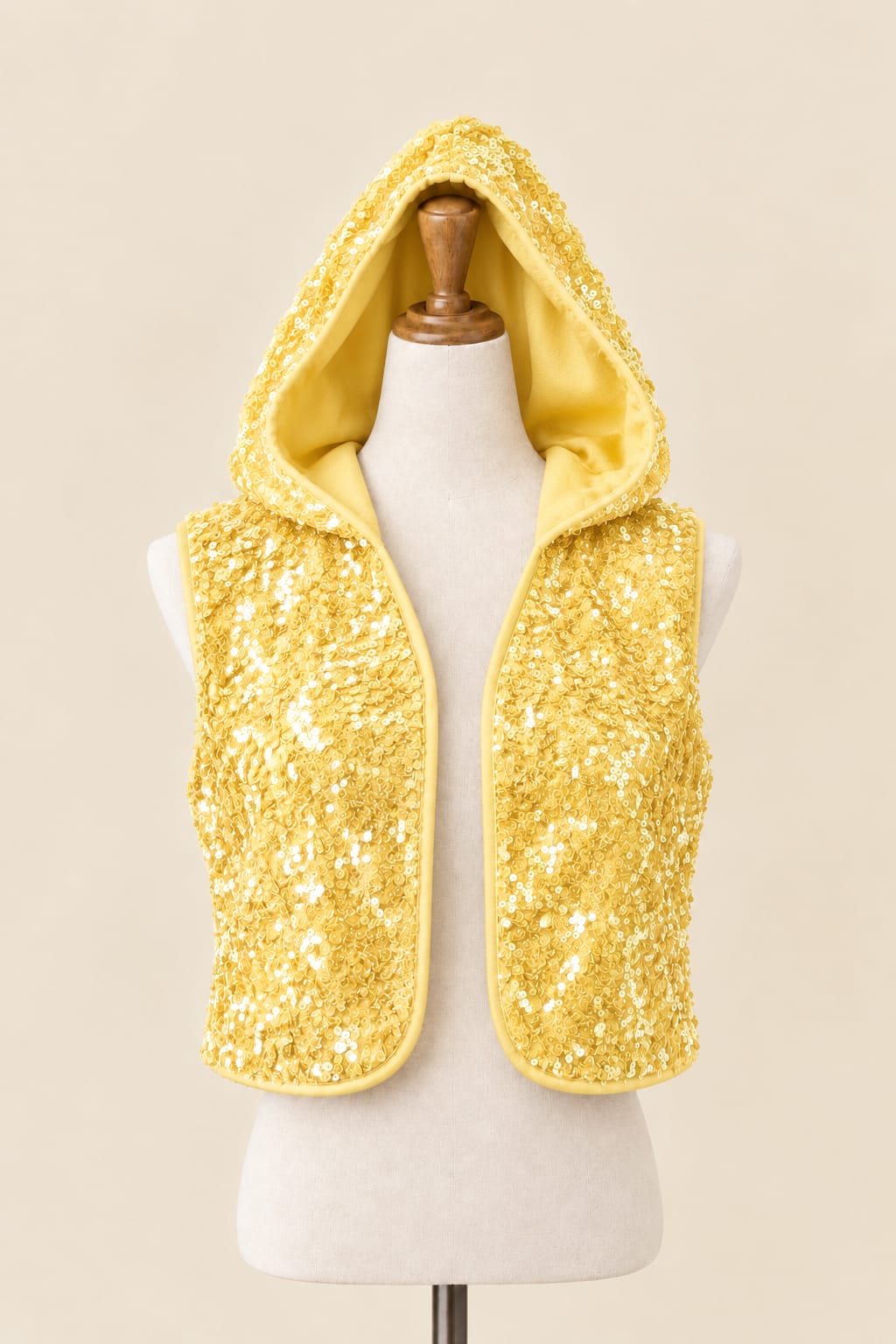 Luxury Full-Sequin Hooded Vest