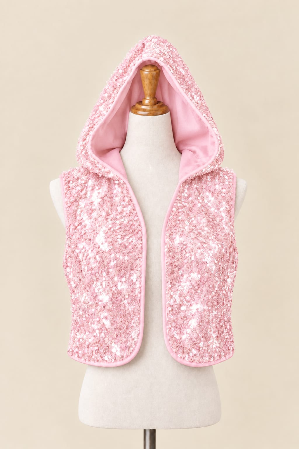 Luxury Full-Sequin Hooded Vest