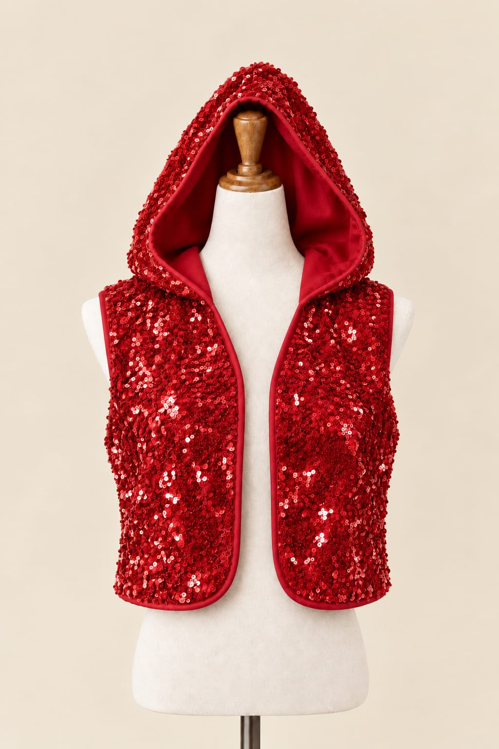 Luxury Full-Sequin Hooded Vest