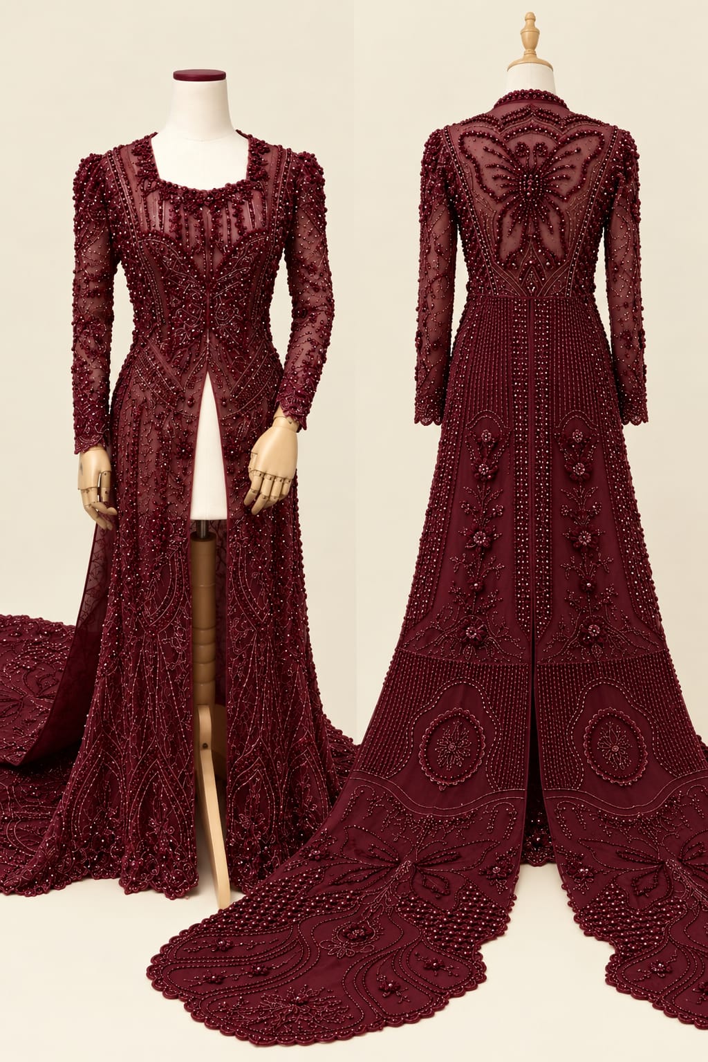 Luxury Full Beaded and Embroidered Long Bridal Kebaya |By Lunaria Couture