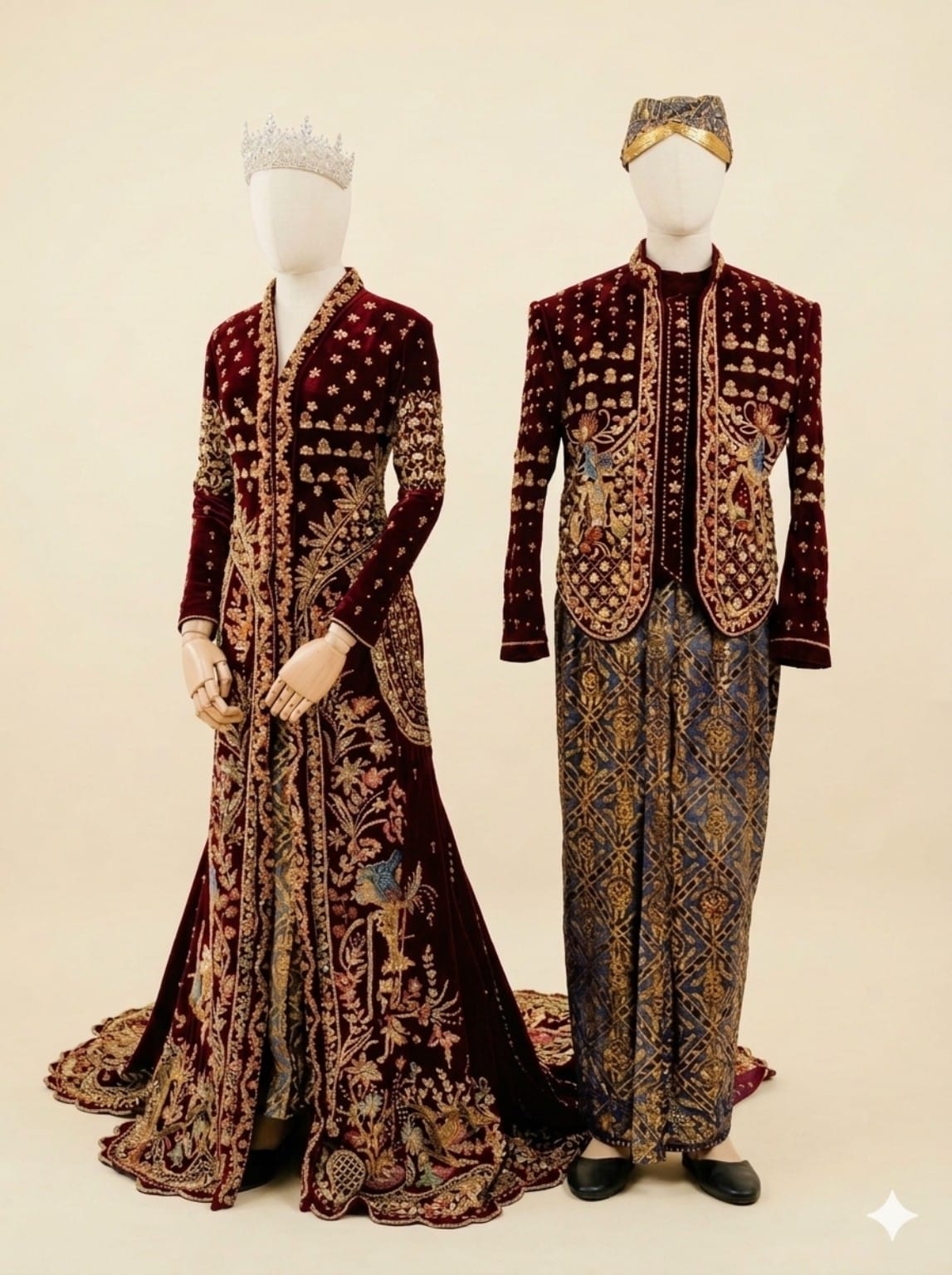 Premium Velvet Bridal Couple Kebaya | By Lunaria Couture